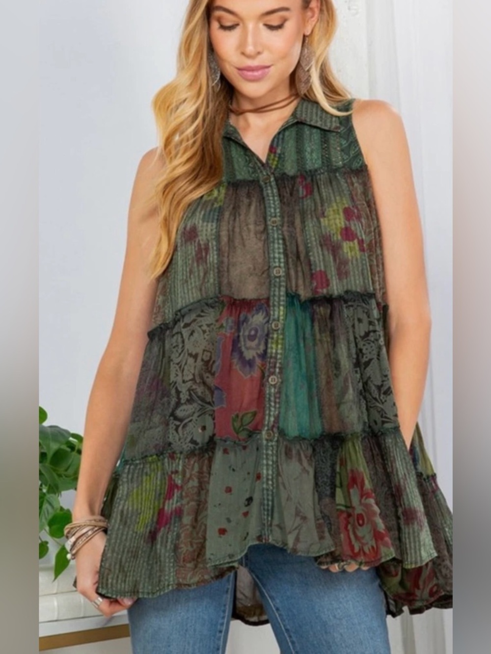 Young Threads Patchwork Top